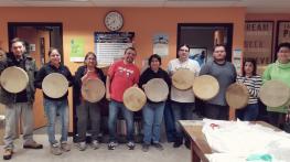Students and Doug with their completed Hand Drums