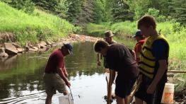 Confederation College President Jim Madder used his knowledge of entomology to talk to students about the city’s aquatic life.