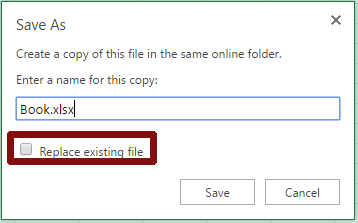 Excel - Overwrite Option