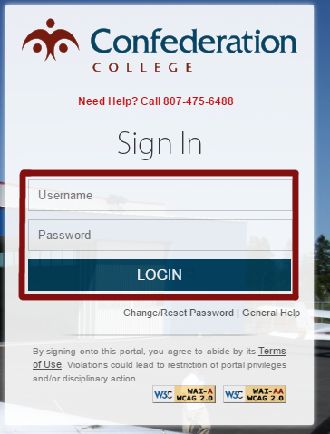 My Campus Portal Login Screen