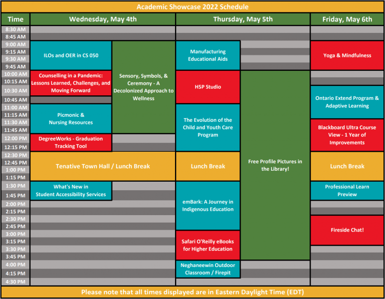 Academic Showcase Calendar