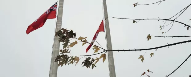 Confederation College Flags at Half Mast