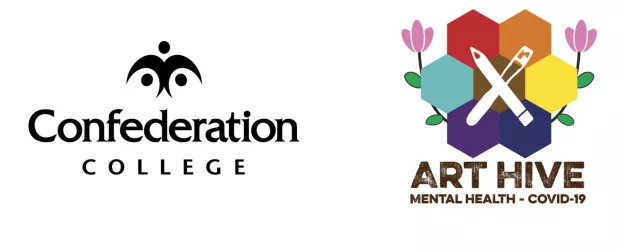 Confederation College and Art Hive logos