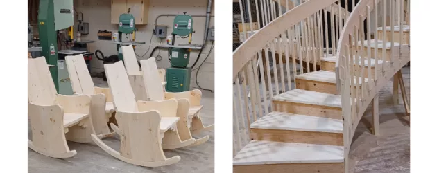 rocking chairs and stairs 