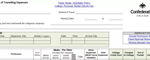 Travel Expense Claim Form