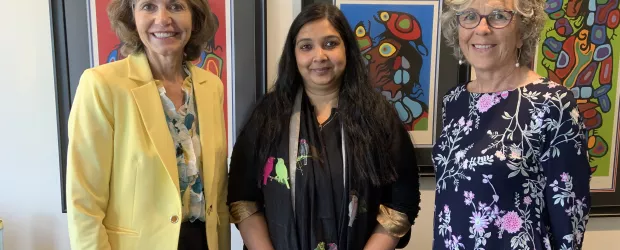 Kathleen Lynch, Consul General Apoorva Srivastava and Miriam Wall