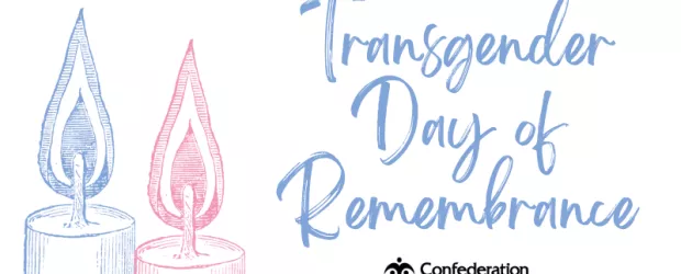 Transgender Day of Remembrance with blue and pink candle