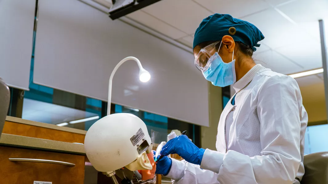 Dental Assisting Student in a Classroom