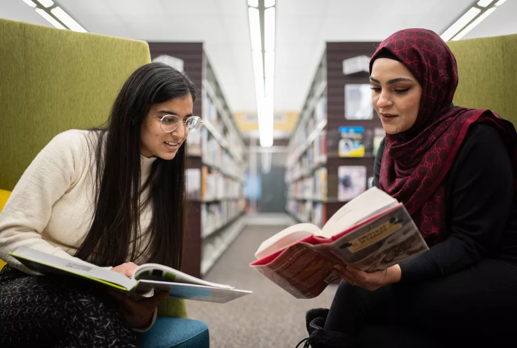 Students in library