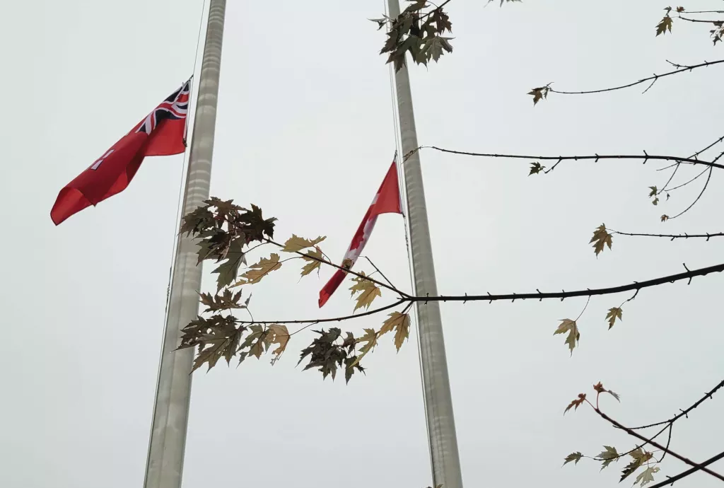 Confederation College Flags at Half Mast