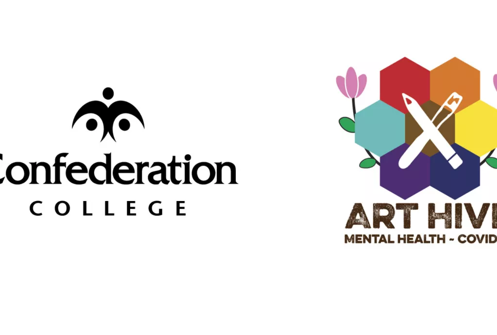 Confederation College and Art Hive logos