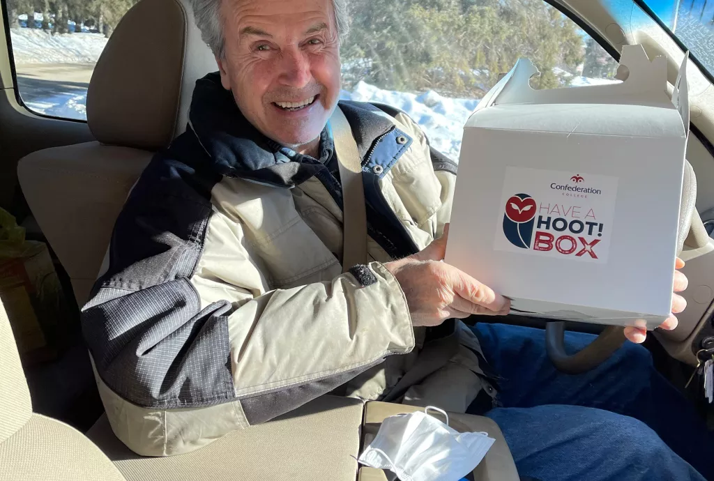 Community Partner picks up "Have a Hoot" event box