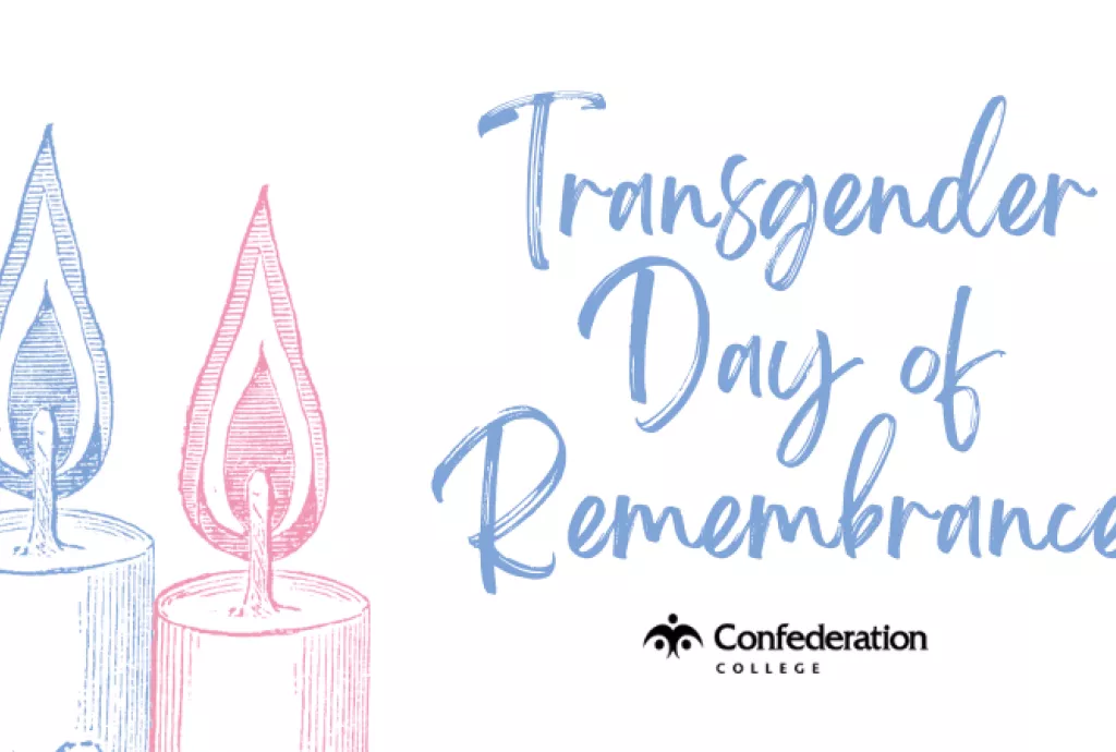 Transgender Day of Remembrance with blue and pink candle