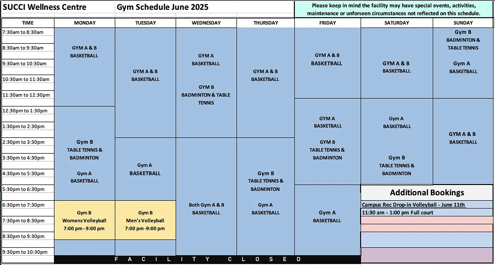 Wellness Center - Jun 2025 Wellness Center Schedule Jun 2025