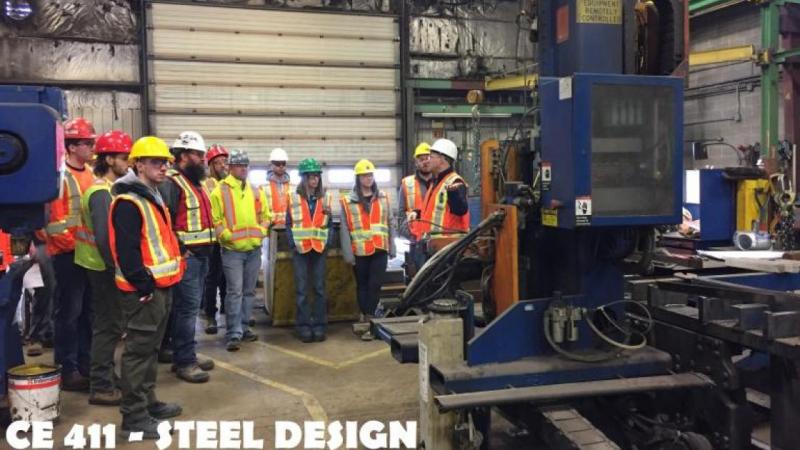 CE411 - Steel Design- site visit to coastal steel's fabrication facility
