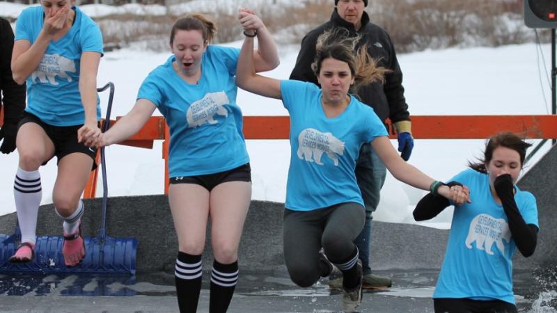 1st year students take the Polar Bear Plunge 2019