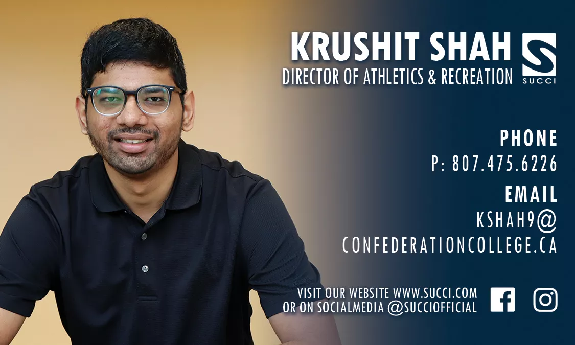 SUCCI Director of Athletics & Recreation Krushit Shah