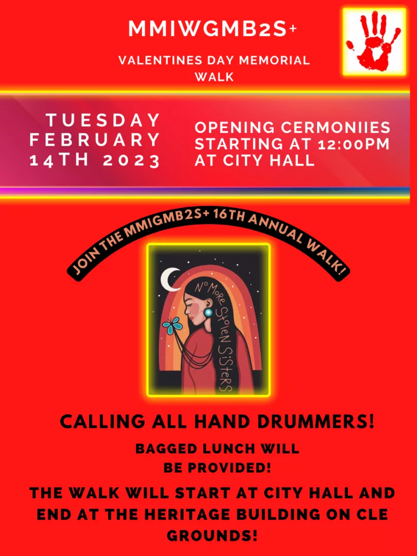 Poster MMIWG Memorial Walk Tuesday, February 14th