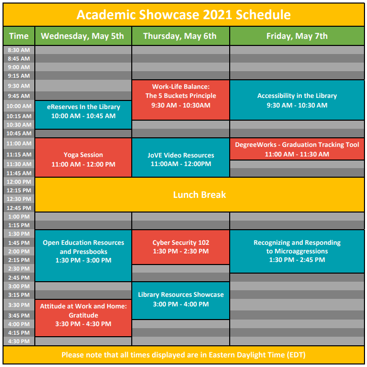 Academic Showcase Calendar Graphic